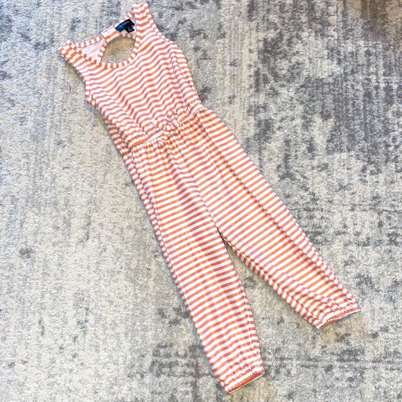 picapino Other - Toddler Girl Orange & White Stripe Romper 3T